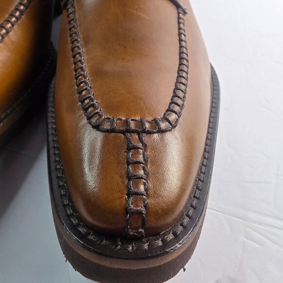 Belvedere Exotic Men\'s Brown Leather Lace Up Moc Toe Oxford Dress Shoes - 8.5 main image 13